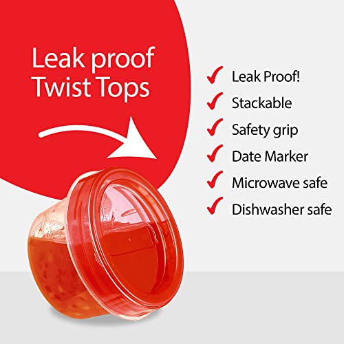 PLASTICPRO 4 oz Food Storage Containers with Twist-On Lids, 6-Pack