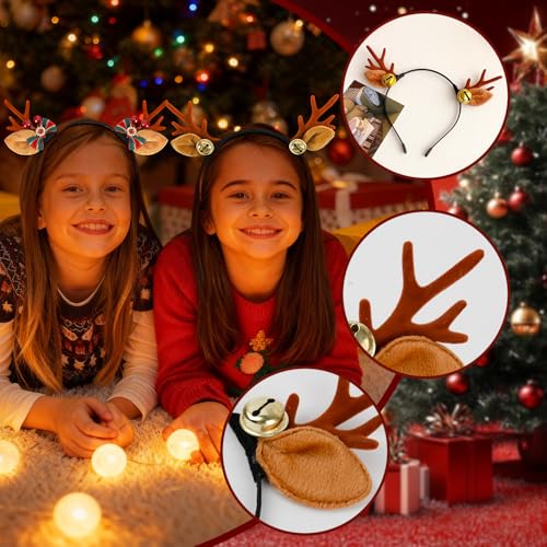 Deer Ears Reindeer Antlers Headband Costume Accessory for Halloween Christmas
