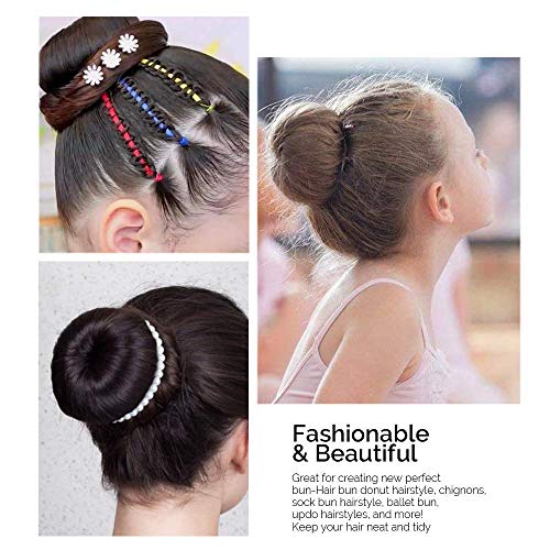 Kitjans Hair Donut Bun Maker 2PCS Small Beige Hair Styling Kit