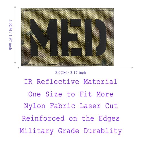 Infrared Reflective Camo Medical Tactical Patch with Hook and Loop 2x3.15
