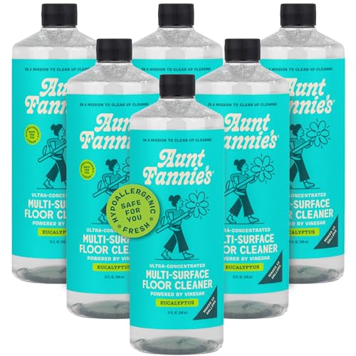 Aunt Fannie's Ultra Concentrated Vinegar Floor Cleaner, Eucalyptus, 32oz, 6 Pack