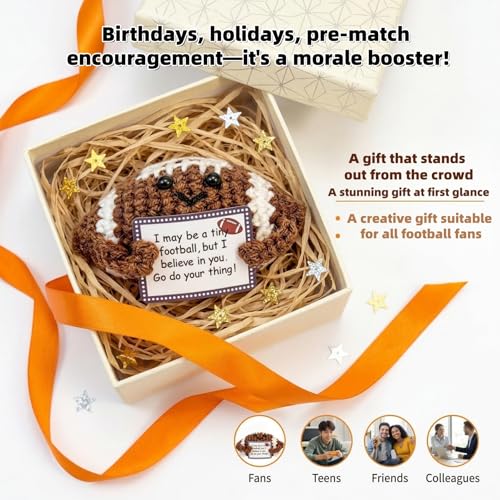 Handmade Emotional Support Mini Football Plush Gift for Dads & Moms