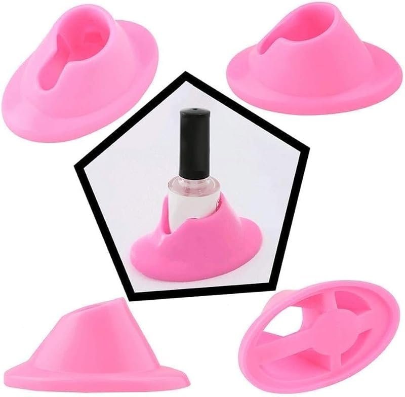 SelHeng Pink Anti-Spill Nail Polish Bottle Holder Stand 2Pcs
