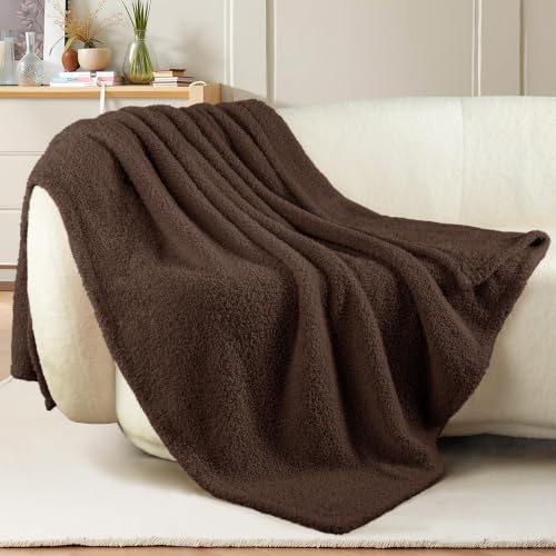 Exclusivo Mezcla Soft Fleece Throw Blanket - Coffee, 50" x 60"