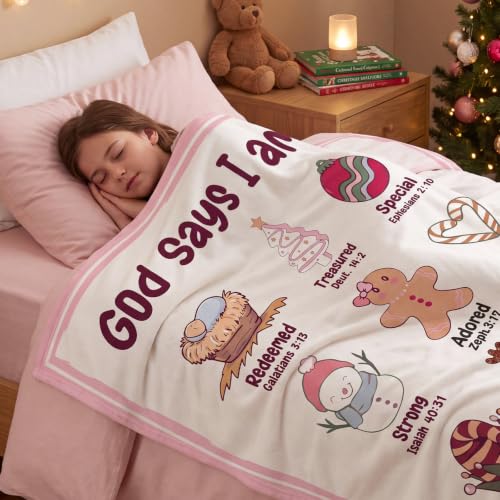 God Says I Am Blanket Christian Religious Blanket Christmas Variation