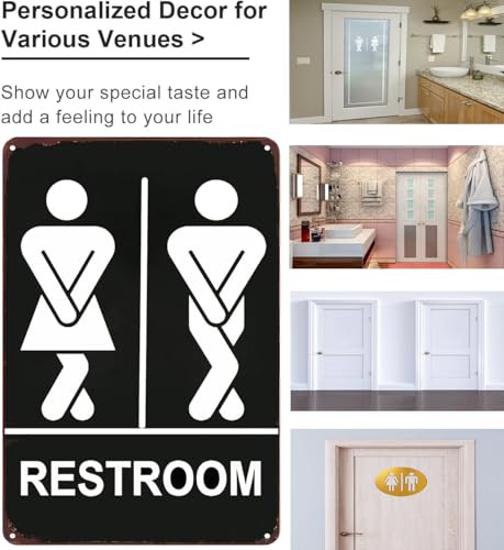 Funny Restroom Tin Sign for Bathroom Humor - 8x12 Inch