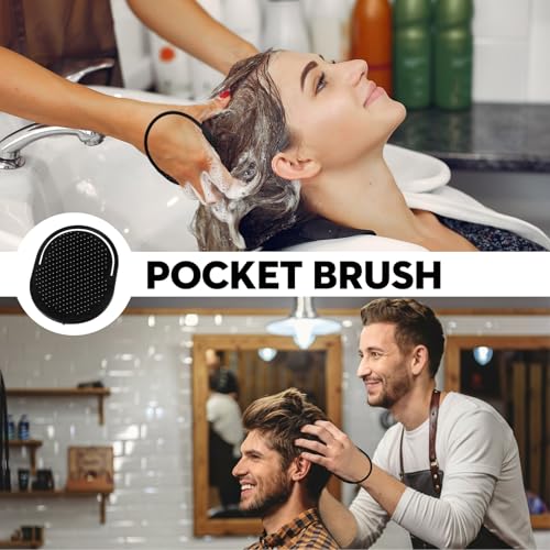 6 Pcs Palm Combs for Men, Scalp Massager Hair Brush & Pocket Comb