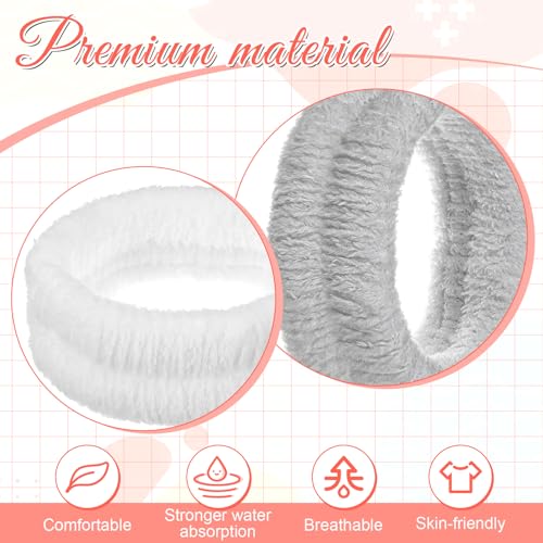 2-Piece Soft Microfiber Spa & Makeup Headband Set - Absorbent Elastic Face Washing Hair Band