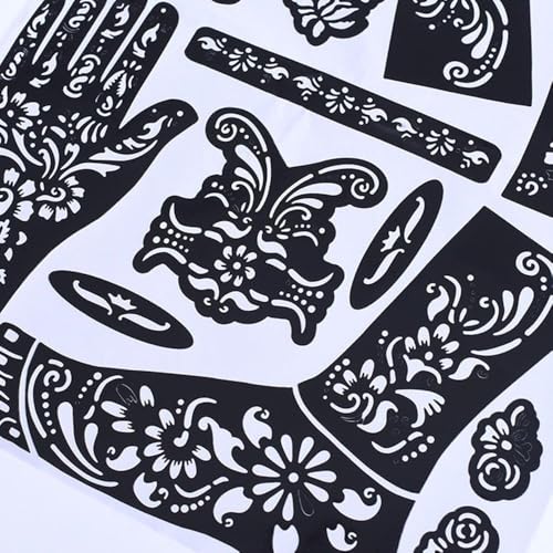 Henna Tattoo Stencils Kit - Reusable Indian & Arabian Body Art Templates