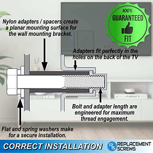 Samsung QN43Q60R Compatible Wall Mount Screws Set with Washers