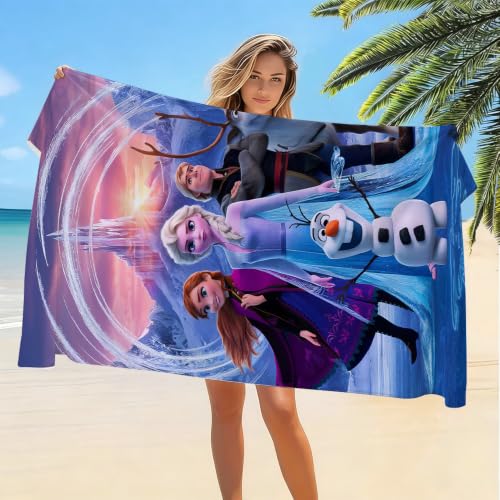 Soft Cartoon Beach Towel - Quick-Dry Microfiber, 28” x 55”