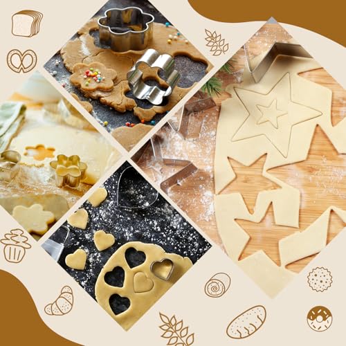 Ninsula 20-Piece Stainless Steel Cookie Cutter Set - Variety Shapes