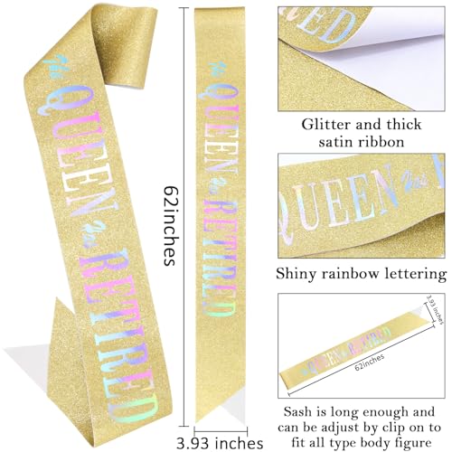 Elegant Retirement Sash for Women - 'The Queen Has Retired' Design