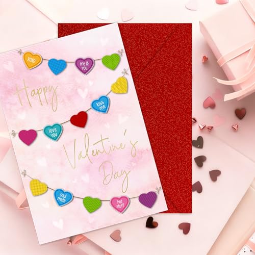 FLYAB 3D Hearts Valentine's Day Card with Envelope - Romantic Gift
