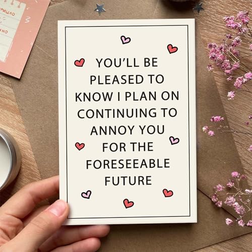 Funny Valentine's Day Card for Husband & Wife - 8x5.3in