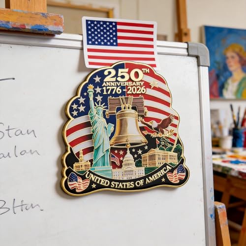 250th Anniversary USA Fridge Magnet - Statue of Liberty & Eagle