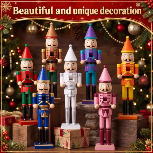 Christmas Nutcracker Drummer DIY Painting Kit - Unfinished Wooden Figures with Paints & Brushes (6 Sets, 15 Inch)
