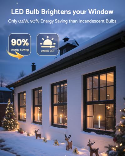 Electric Window Candles with Switch - 9.6 Inch LED Sconce Light - Black