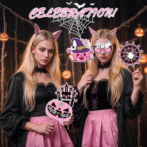 30 Halloween Photo Booth Props Set - Fun Decorations & Accessories