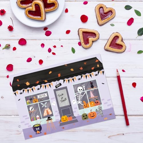 Funny Illustrated Halloween Market Greeting Card with Envelope