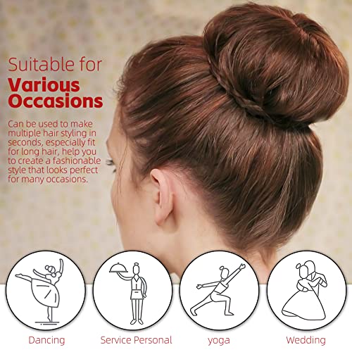 Aivwis Kids Hair Bun Maker Set - 6 Pcs 2 Inch Donut Shapers with Pins