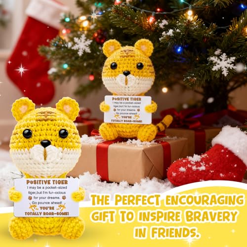 Handcrafted Crochet Tiger Gift - Inspirational Desk Decor