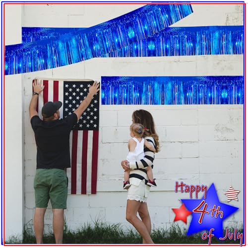 Glitter Royal Blue Fringe Garland - 2 Pack 10ft Party Decoration