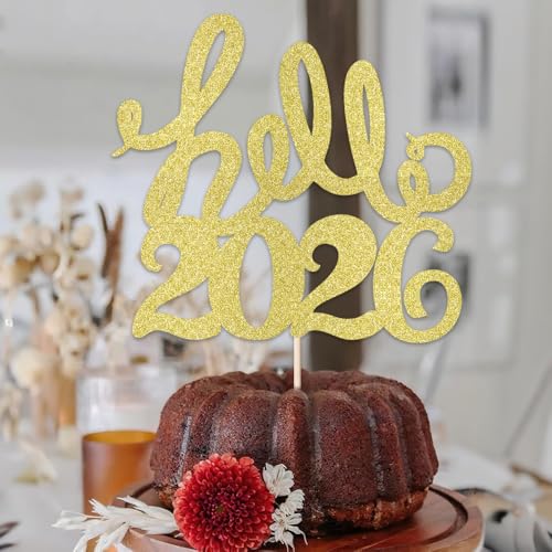 Hello 2025 Cake Topper - New Year Eve Party Decoration