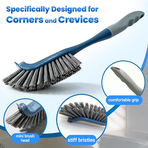 3 Pack Hard Bristle Scrub Brush Set for Bathroom & Tile Cleaning