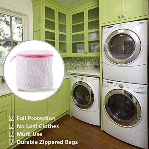 Ainiv 3PCS Pink Mesh Laundry Bags for Delicates, Bras, and Lingerie