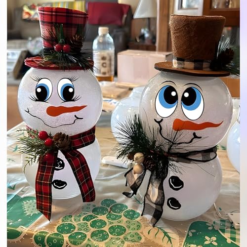 Christmas Snowman Face Stickers Set for Holiday Decorations - Waterproof Vinyl Decals