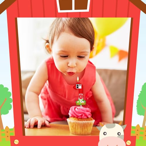 Farm Theme Number 1 Birthday Candle for First Birthday Parties