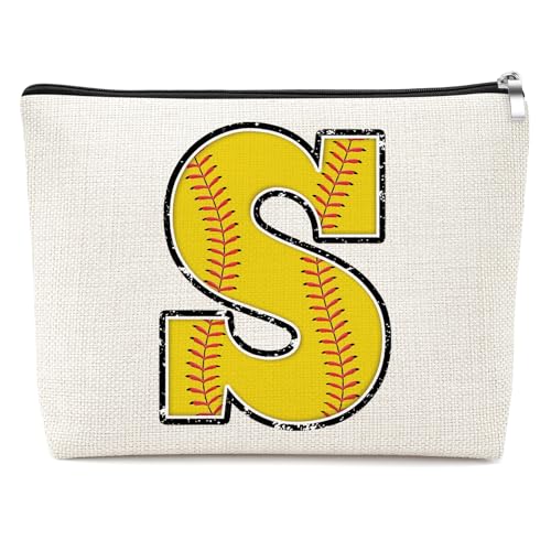 Mxrymvu Initial Canvas Makeup Bag Personalized Monogram Cosmetic Pouch