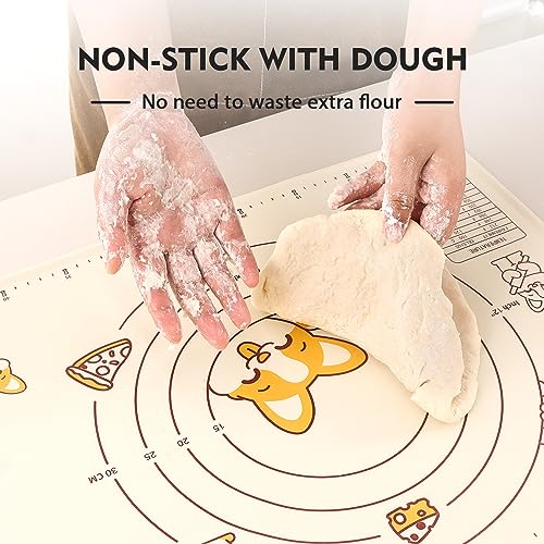 Ourokhome Beige Silicone Baking Mat 20'' x 16'' Non-Stick