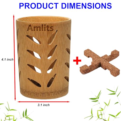 Bamboo Toothbrush Holder with Drainage – Eco-Friendly Bathroom Organizer
