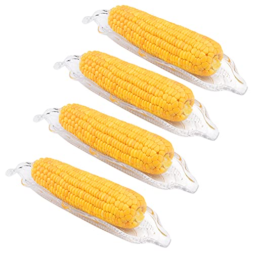 Food-Grade Clear Plastic Corn Trays - 4 Pack, 10.82 x 3.54 Inches