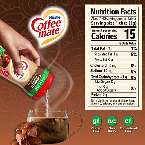 Coffee Mate Chocolate Creme Sugar Free Powder Coffee Creamer 10.2oz Pack of 6