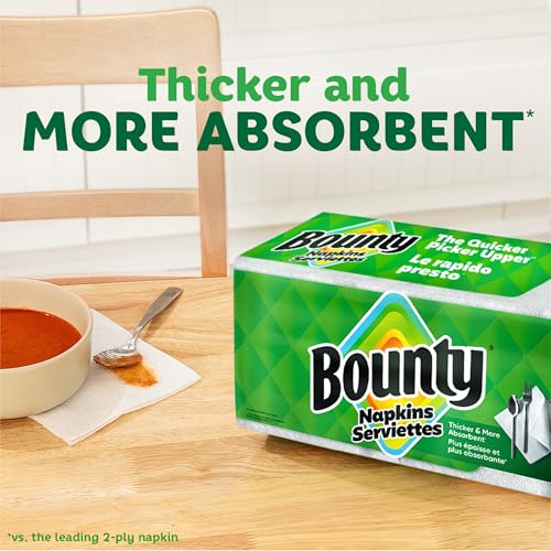 Bounty White Paper Napkins 200 Count Quilted Mealtime Essentials