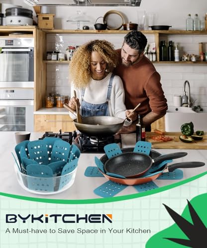 BYKITCHEN Pot Pan Protectors - 6pcs Set, 12/14/16 inch, Cyan