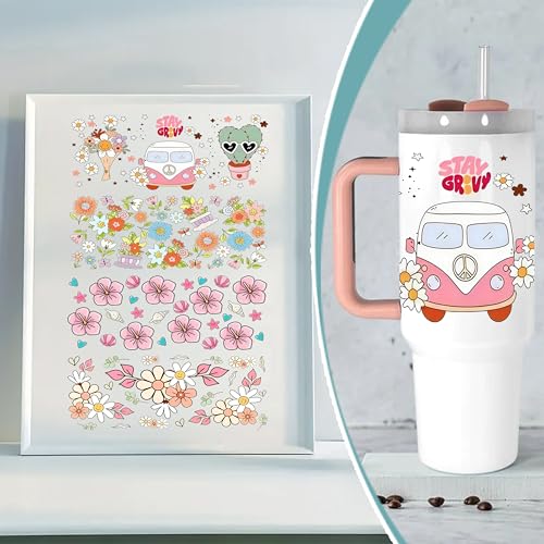 4 PCS UV DTF Cup Wrap Stickers for 16oz Tumblers & Mugs