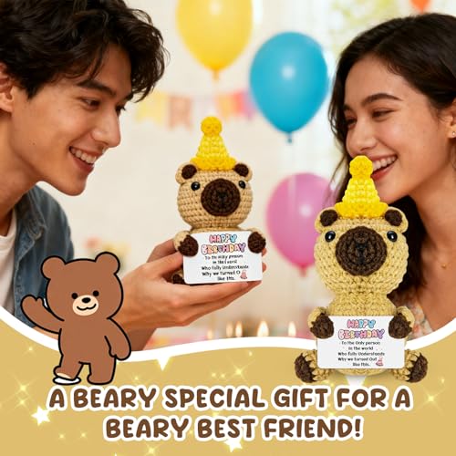 Handmade Crochet Bear - Unique Birthday Gift for Women & Men