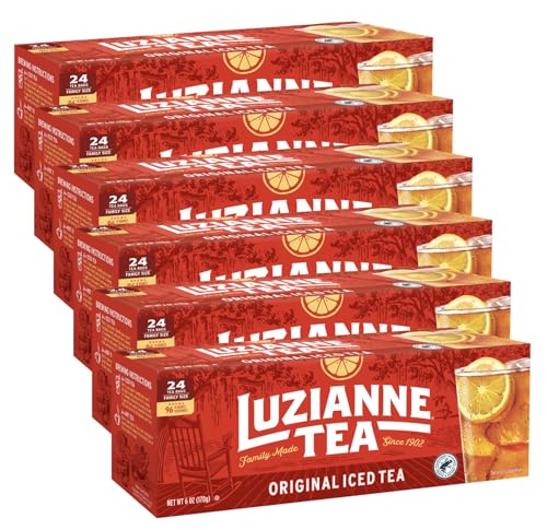 Luzianne Unsweetened Iced Tea Bags, 24 Count (Pack of 6)