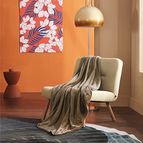 Bedsure Camel Fleece Throw Blanket 50x60 inches - Soft Lightweight Plush for Couch & Bed