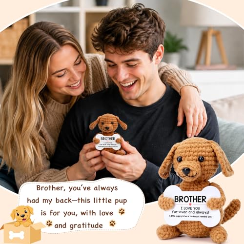 Brother Crochet Dog Gift | Handmade Plush Puppy for Brother
