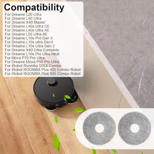 4 Pack Replacement Mop Pads for iRobot Roomba and Dreame Robot Vacuums