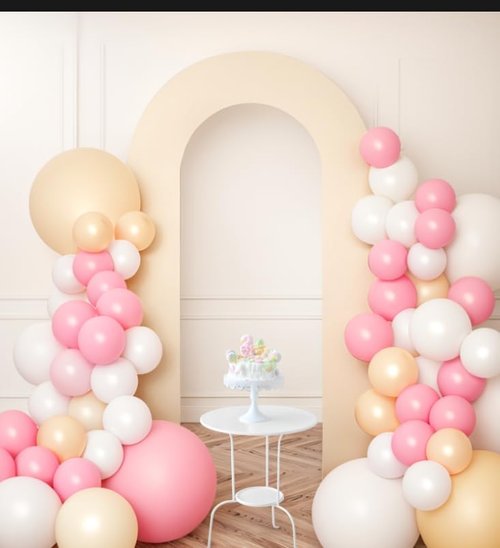 Babenest 7.2Ft Spandex Open Arch Backdrop - Fitted Double-Sided U-Shaped Wedding Arch Cover | Ivory