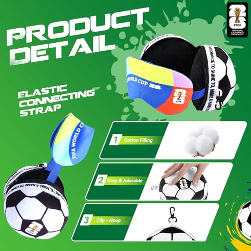 FIFA World Cup 2026 Travel Neck Pillow & Eye Mask Set - White & Black