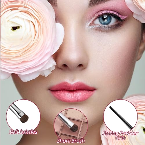 Styquenzer Mini Smudge Brush Set with Natural Horsehair for Eyeshadow and Eyeliner