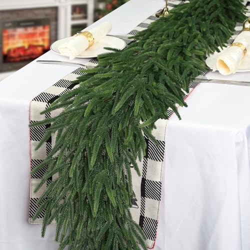 16 FT Realistic Christmas Garland Pine Garland Artificial Greenery for Indoor Outdoor Decor