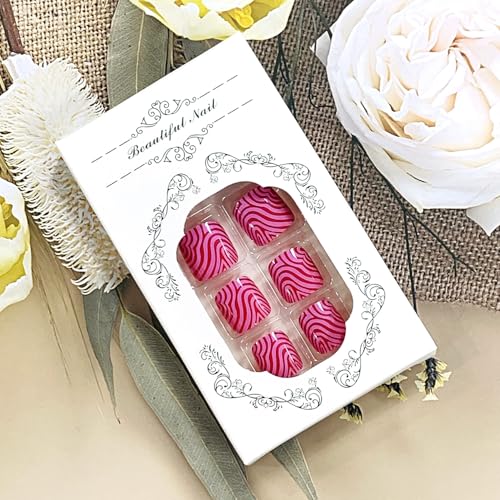Press on Toenails with Designs Acrylic Fake Toe Nails Charms XZ9707